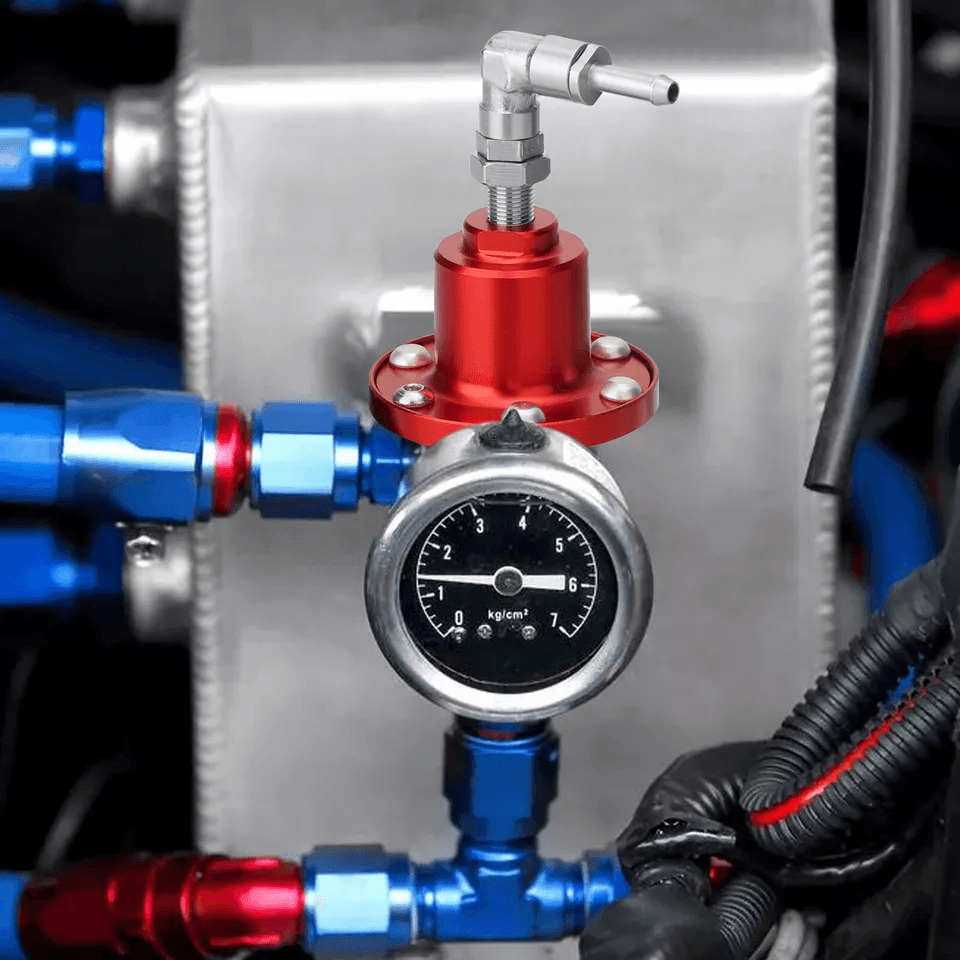 Universal Adjustable Car Fuel Pressure Regulator Kit With OilFilled Gauge High Performance Aluminum 6