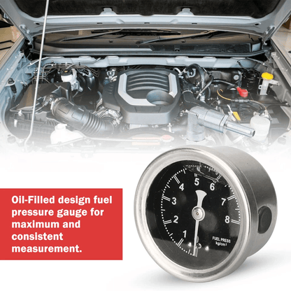 Universal Adjustable Car Fuel Pressure Regulator Kit With OilFilled Gauge High Performance Aluminum 3