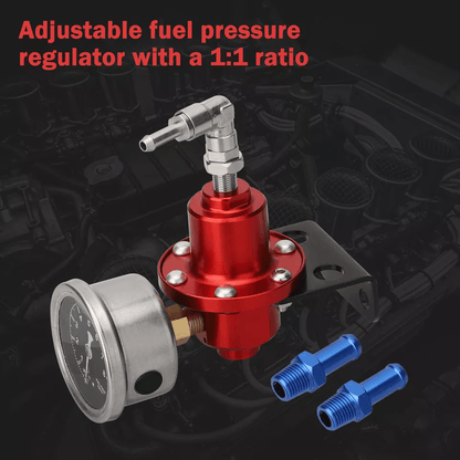Universal Adjustable Car Fuel Pressure Regulator Kit With OilFilled Gauge High Performance Aluminum 1