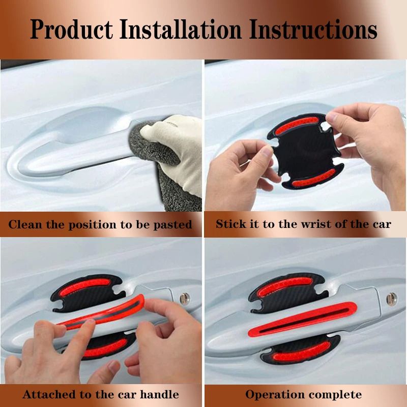 Universal Car Door Handle Protector Film Stickers ScratchResistant For Tata Aria Bolt Indica Nexon  3