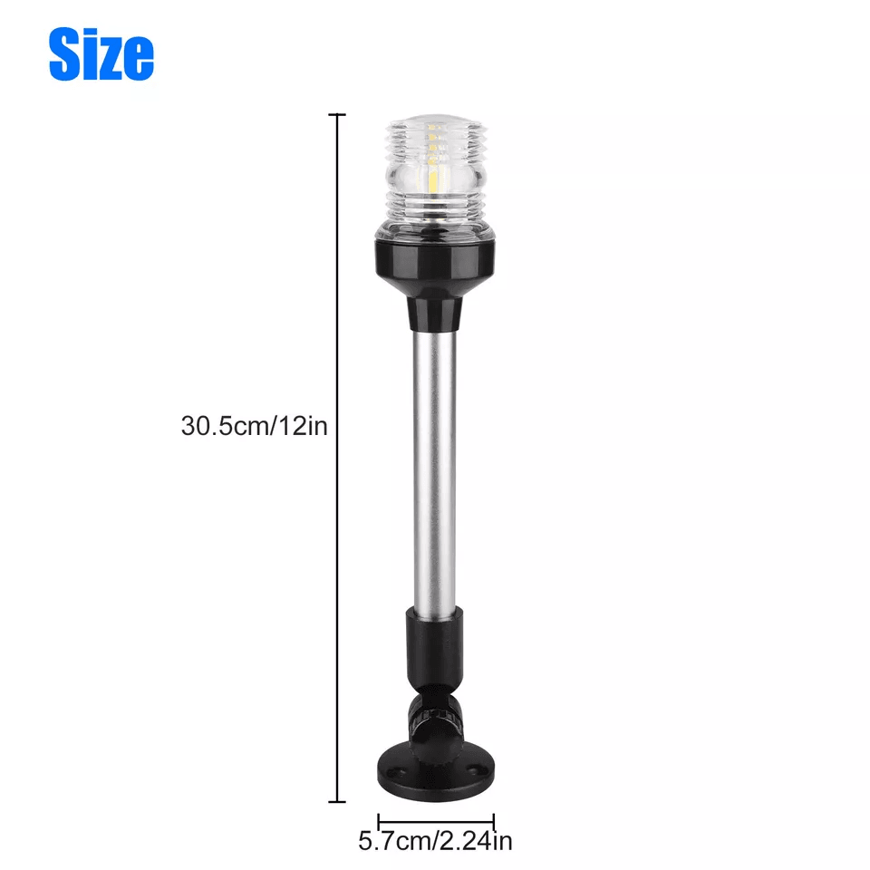 LED Navigation Light Anchor Stern Pole Lamp Fold Down For Boat Yacht Pontoon 4