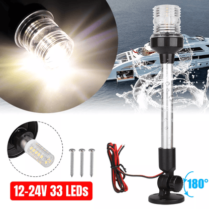 LED Navigation Light Anchor Stern Pole Lamp Fold Down for Boat Yacht Pontoon