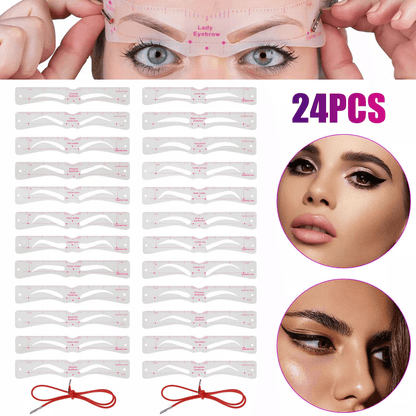 Eyebrow Stencils Shaping Kit, Reusable Grooming Template Makeup Tool Set