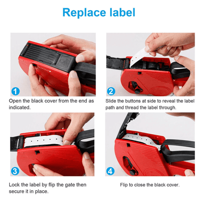 MX5500 8Digit Price Tag Gun Handheld Marking Machine With Labels  Ink Roller For Retail And Office  4