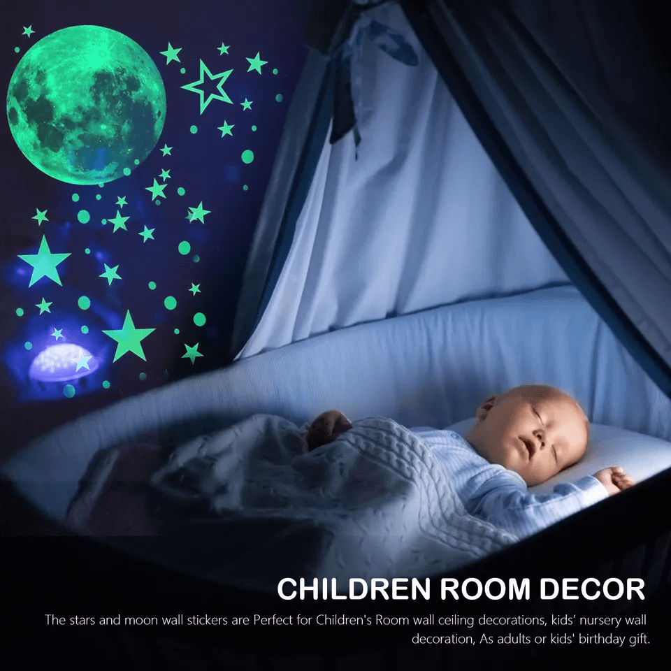 Glow In The Dark Stars And Moon Wall Stickers 435PCS Luminous Space Decals For Kids Ceiling  Nurser 4