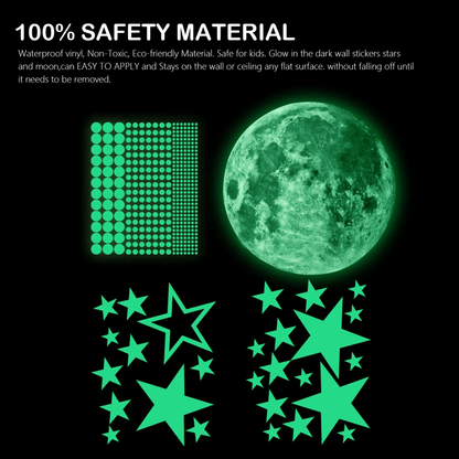 Glow In The Dark Stars And Moon Wall Stickers 435PCS Luminous Space Decals For Kids Ceiling  Nurser 2