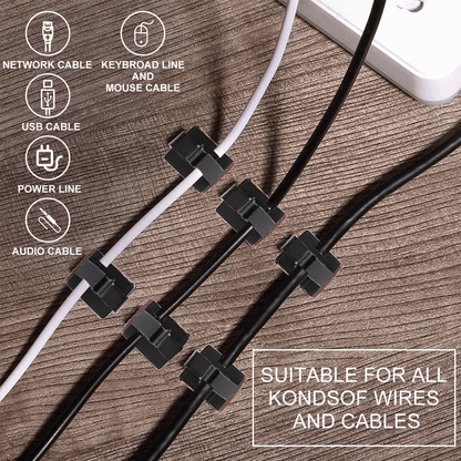 SelfAdhesive Cable Clips Cord Management Holder Organizer For Home Office 1
