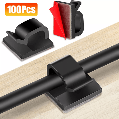 Self-Adhesive Cable Clips Cord Management Holder Organizer for Home Office