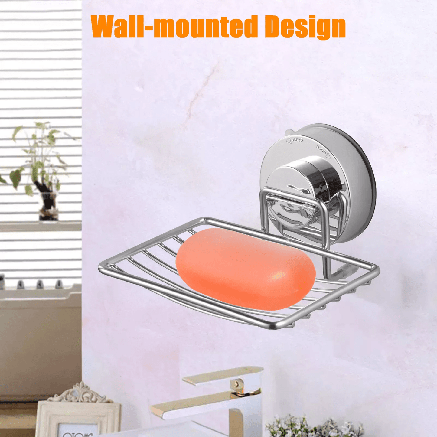 Stainless Steel Soap Dish Wall Mounted Holder For Shower  Bathroom Storage 2