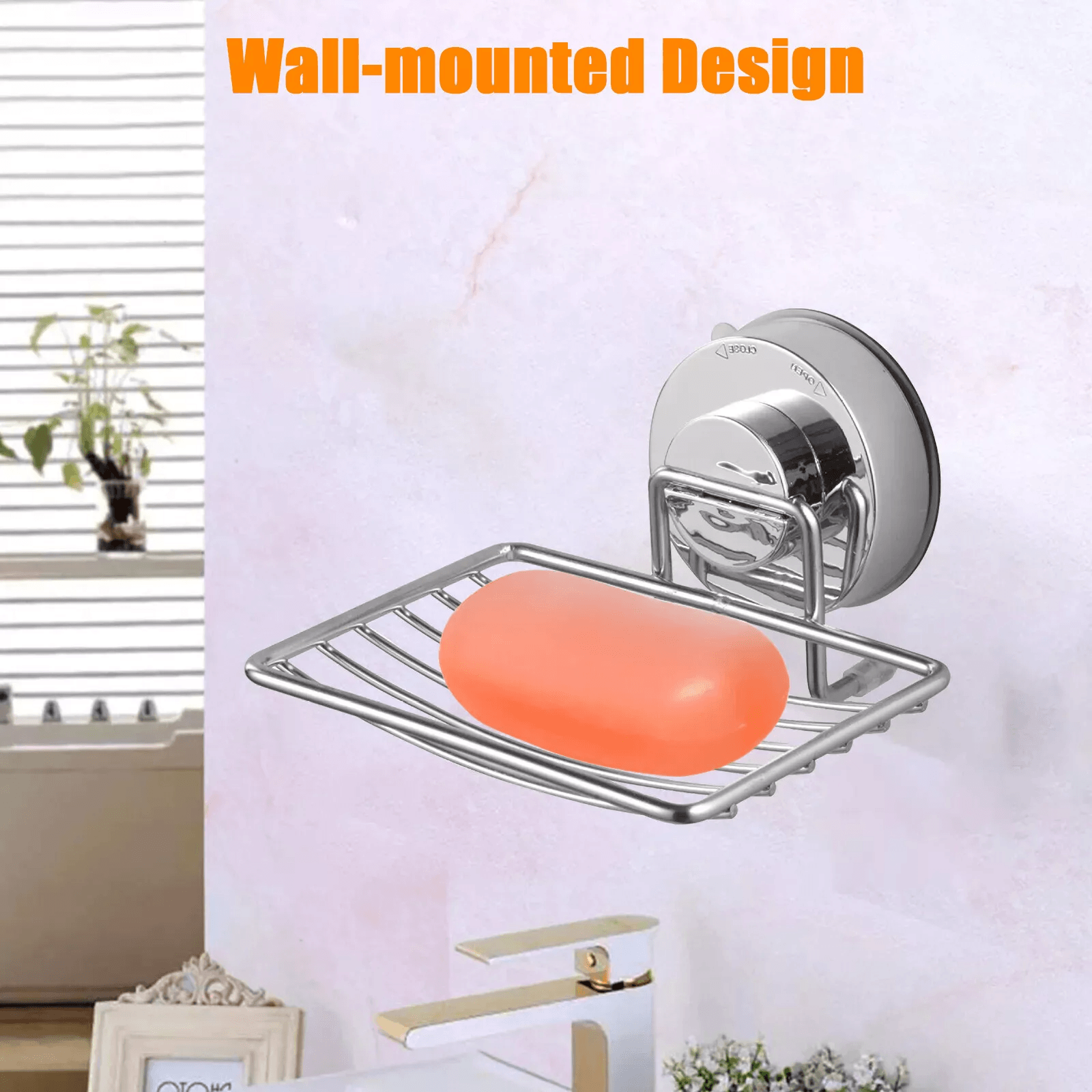 Stainless Steel Soap Dish Wall Mounted Holder For Shower  Bathroom Storage 2