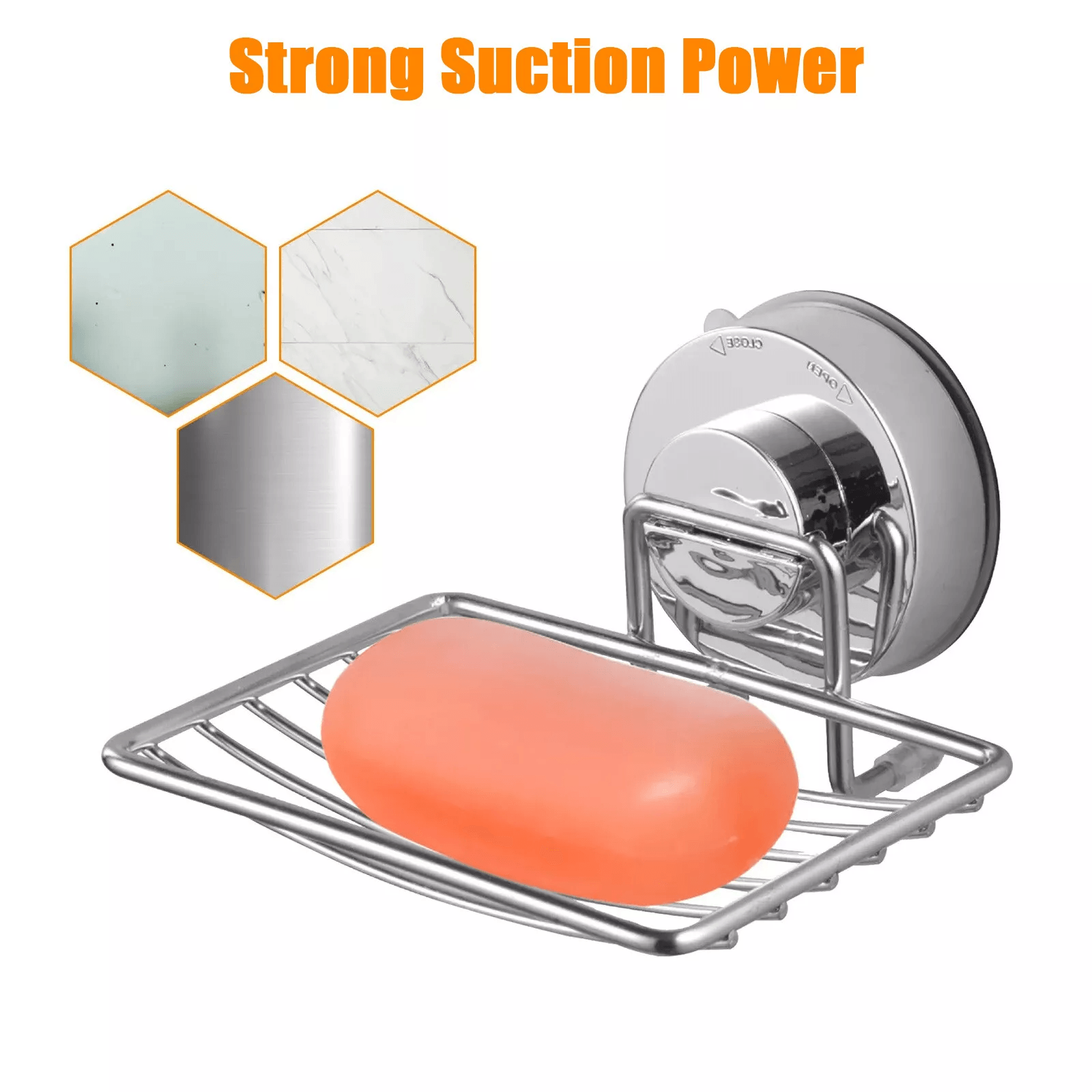 Stainless Steel Soap Dish Wall Mounted Holder For Shower  Bathroom Storage 1