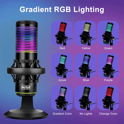 USB Microphone With Noise Cancellation Cardioid Condenser Gaming Mic For PC Laptop Streaming Podcas 2