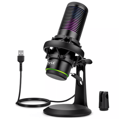USB Microphone with Noise Cancellation, Cardioid Condenser Gaming Mic for PC, Laptop, Streaming, Podcasting, Voice Reco