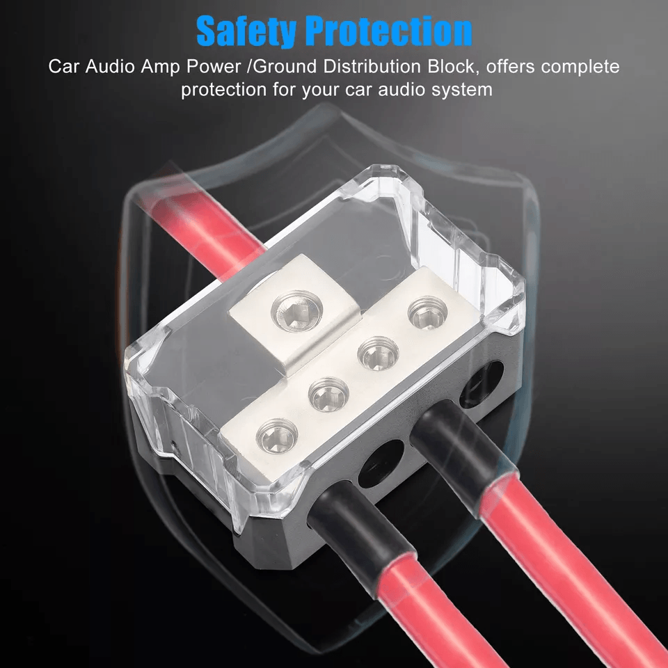 1 In 4 Out Power Ground Distribution Block 024 Gauge Input Gauge Output For Car Audio Amp And Stere 5