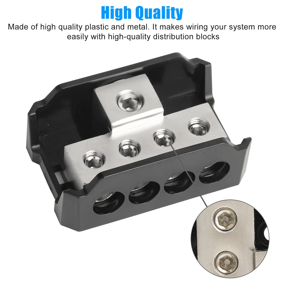 1 In 4 Out Power Ground Distribution Block 024 Gauge Input Gauge Output For Car Audio Amp And Stere 1
