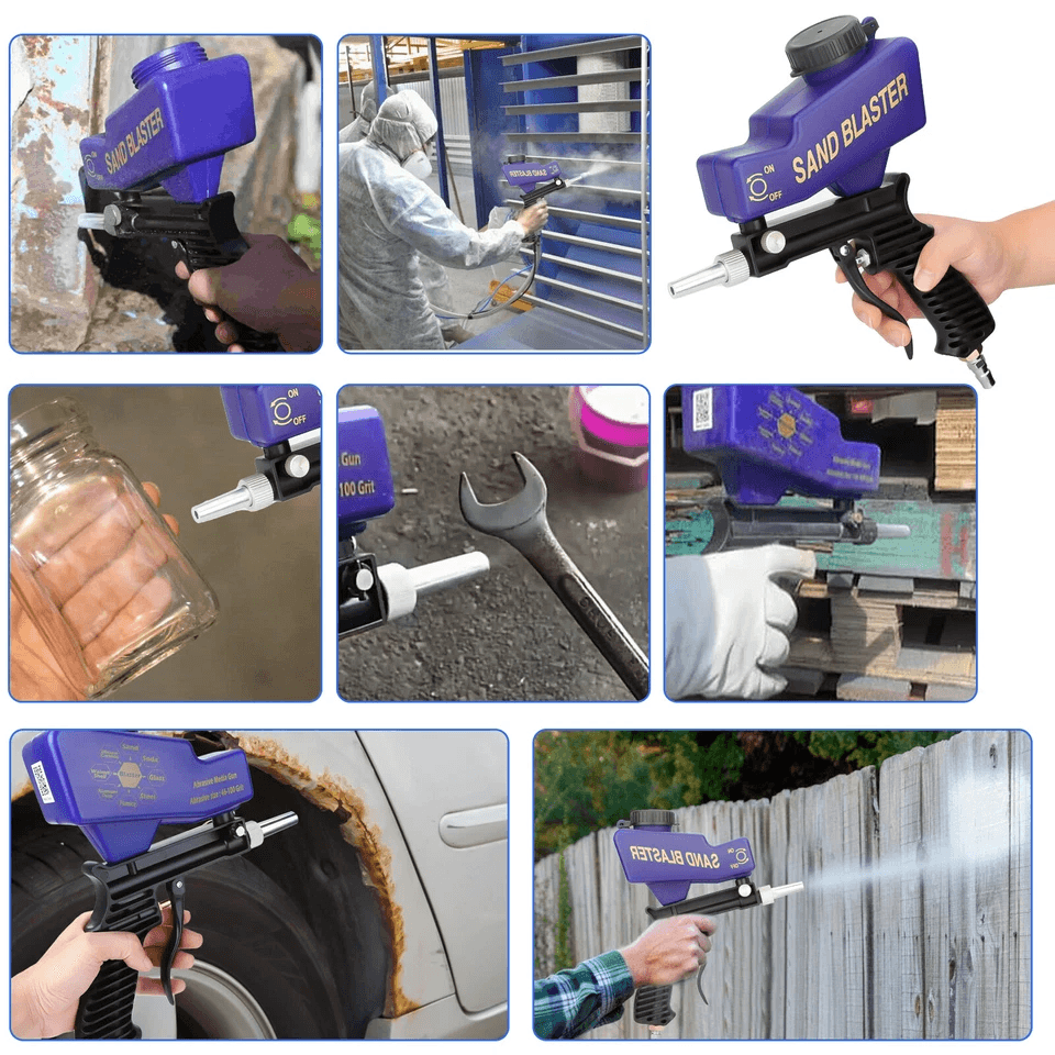 Portable Air Sandblasting Gun Handheld Sand Blaster For Paint  Rust Removal 2