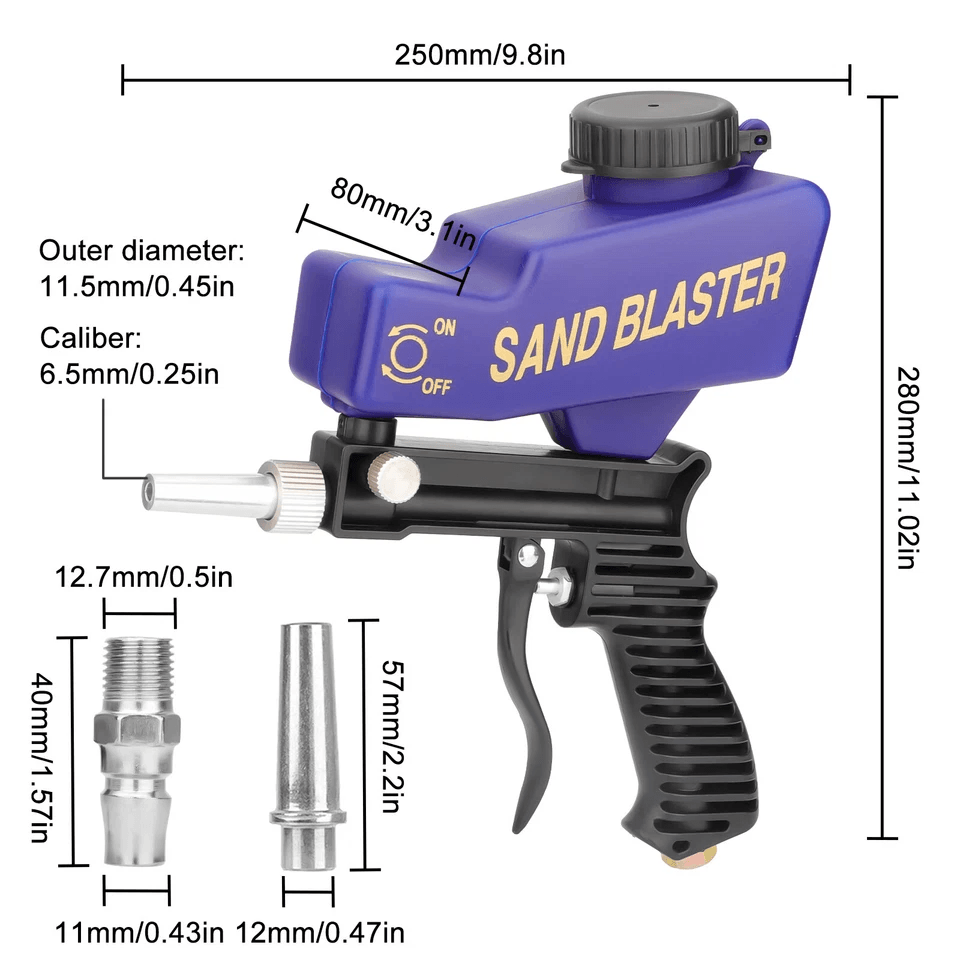 Portable Air Sandblasting Gun Handheld Sand Blaster For Paint  Rust Removal 4