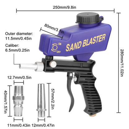 Portable Air Sandblasting Gun Handheld Sand Blaster For Paint  Rust Removal 4