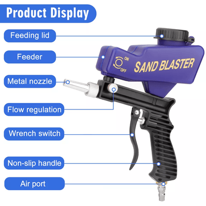 Portable Air Sandblasting Gun Handheld Sand Blaster For Paint  Rust Removal 1