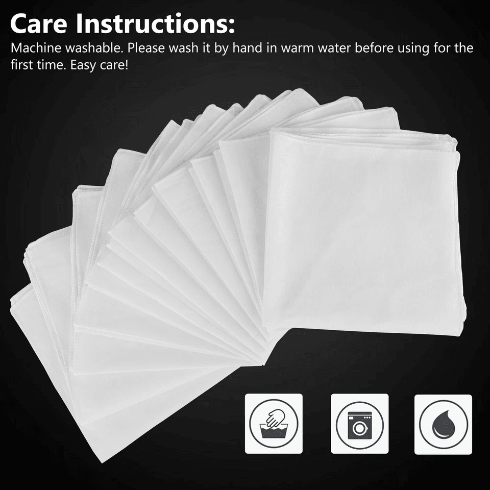 13PCS White Cotton Men Handkerchiefs Vintage Square Hanky Pocket Lot Set For Gentlemen Reusable Sof 4