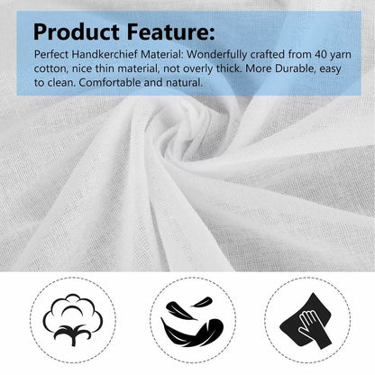 13PCS White Cotton Men Handkerchiefs Vintage Square Hanky Pocket Lot Set For Gentlemen Reusable Sof 1