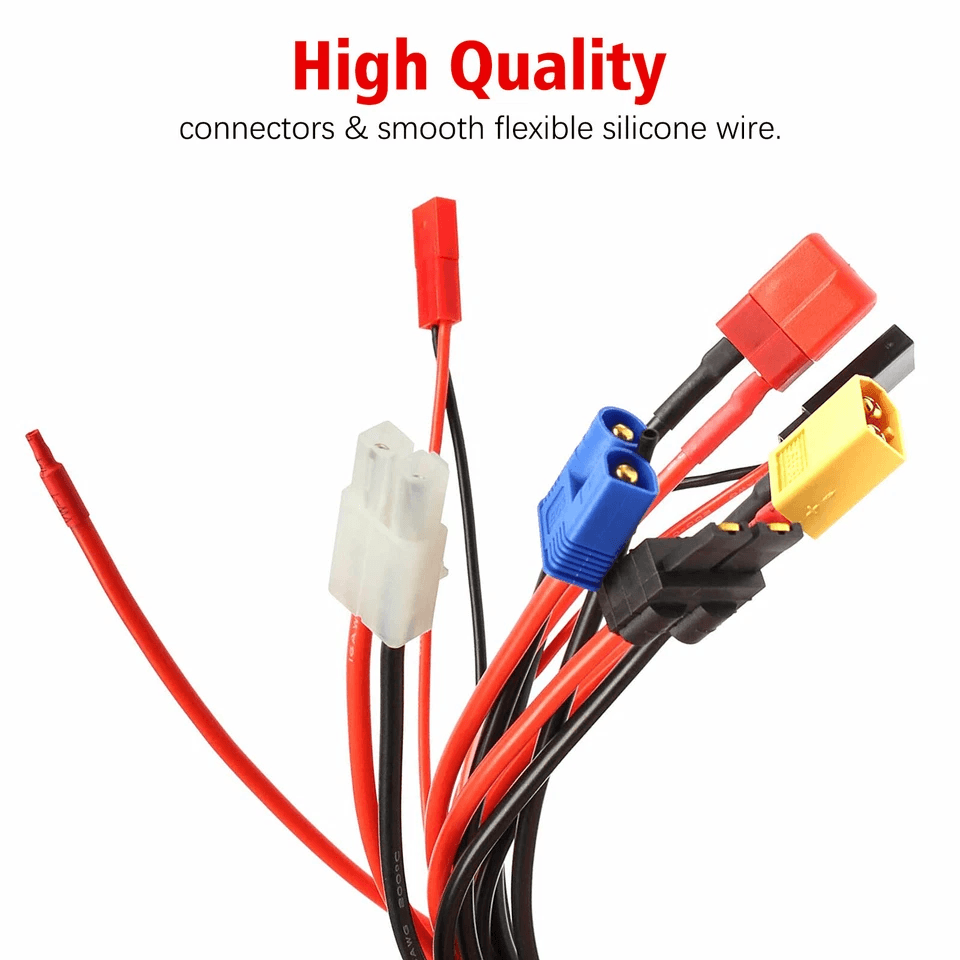 RC Charger Splitter Cable Lipo Battery Connector Adapter With XT60 TPlug EC3 Tamiya  JST Leads 2