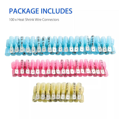 Electrical Heat Shrink Male  Female Spade Wire Connectors Waterproof Terminals Set 1