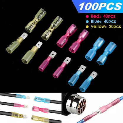 Electrical Heat Shrink Male  Female Spade Wire Connectors Waterproof Terminals Set 8