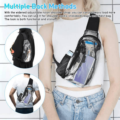 Clear PVC Shoulder Crossbody Sling Bag For Men  Women Waterproof Transparent Backpack Chest Bag Wit 5