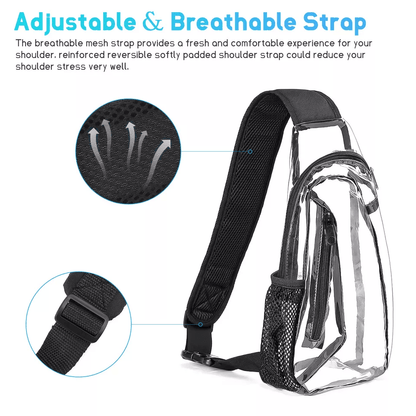 Clear PVC Shoulder Crossbody Sling Bag For Men  Women Waterproof Transparent Backpack Chest Bag Wit 3