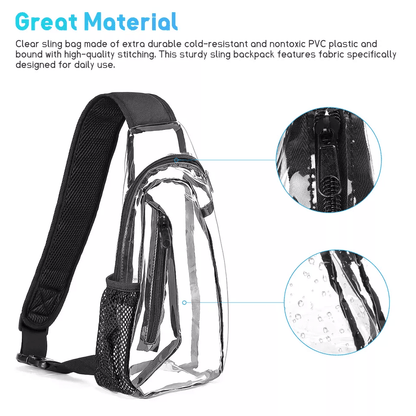 Clear PVC Shoulder Crossbody Sling Bag For Men  Women Waterproof Transparent Backpack Chest Bag Wit 1