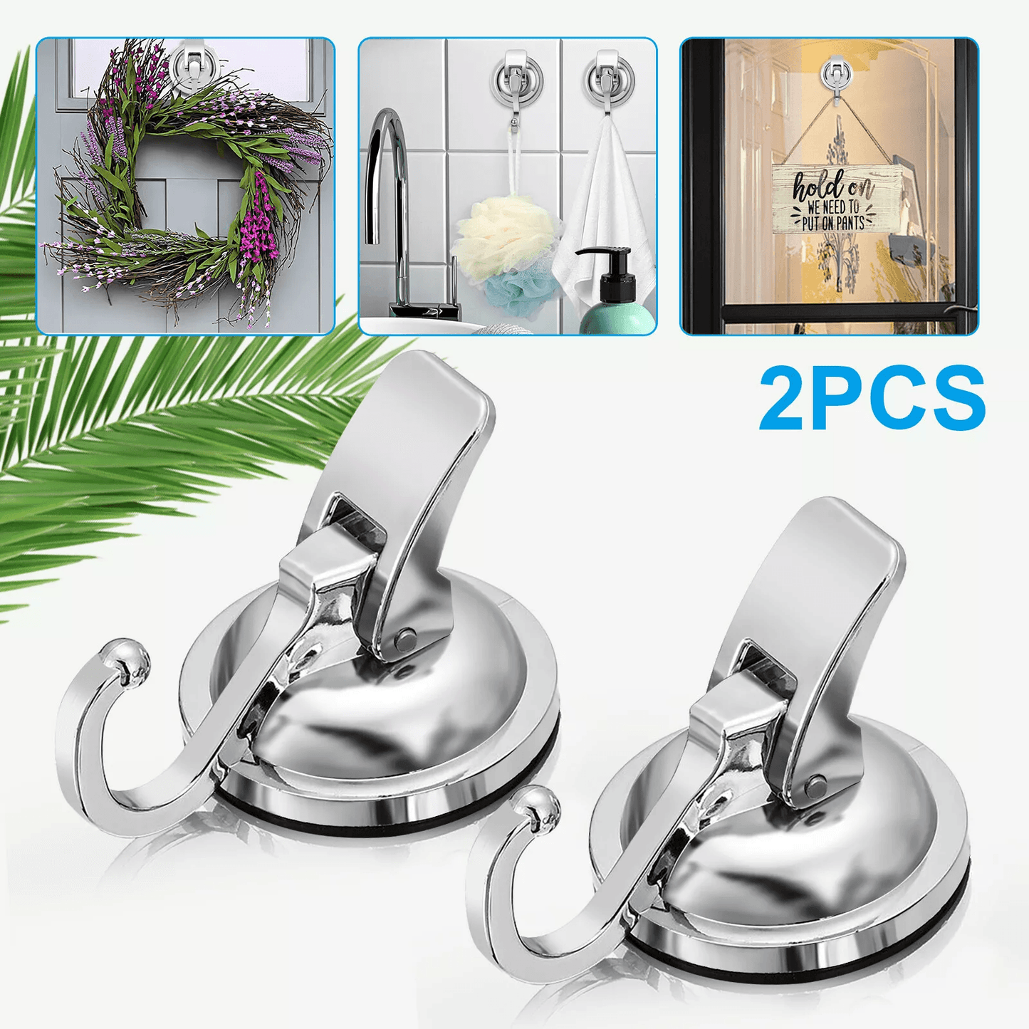 Heavy Duty Strong Suction Cup Hooks for Kitchen & Bathroom, Waterproof Wall Hanger for Easy Installation