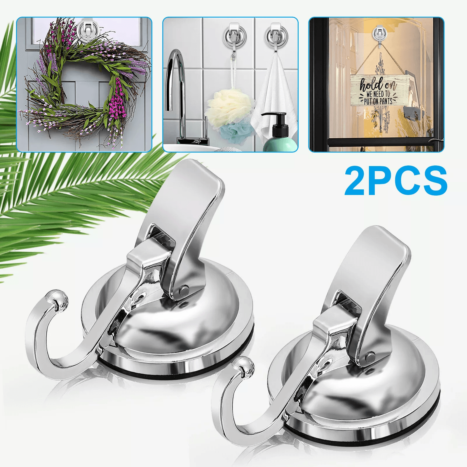 Heavy Duty Strong Suction Cup Hooks for Kitchen & Bathroom, Waterproof Wall Hanger for Easy Installation