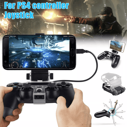 Cell Phone Clip Holder for PS4 Controller Joystick Mount Adjustable Stand Clamp for Android
