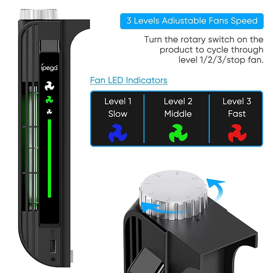 Adjustable Cooling Fan With USB Port Powerful Accessories For PlayStation Console Cooler System Wit 2