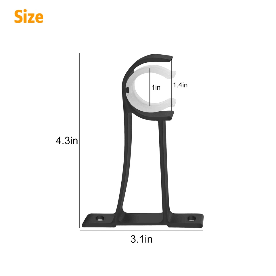 Aluminum Alloy Single Curtain Rod Brackets Window Wall Holders For Drapery Heavy Duty Adjustable Bl 6