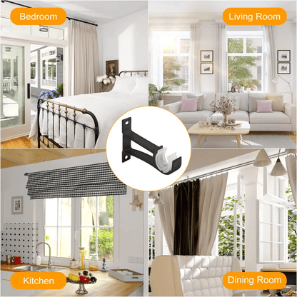 Aluminum Alloy Single Curtain Rod Brackets Window Wall Holders For Drapery Heavy Duty Adjustable Bl 4