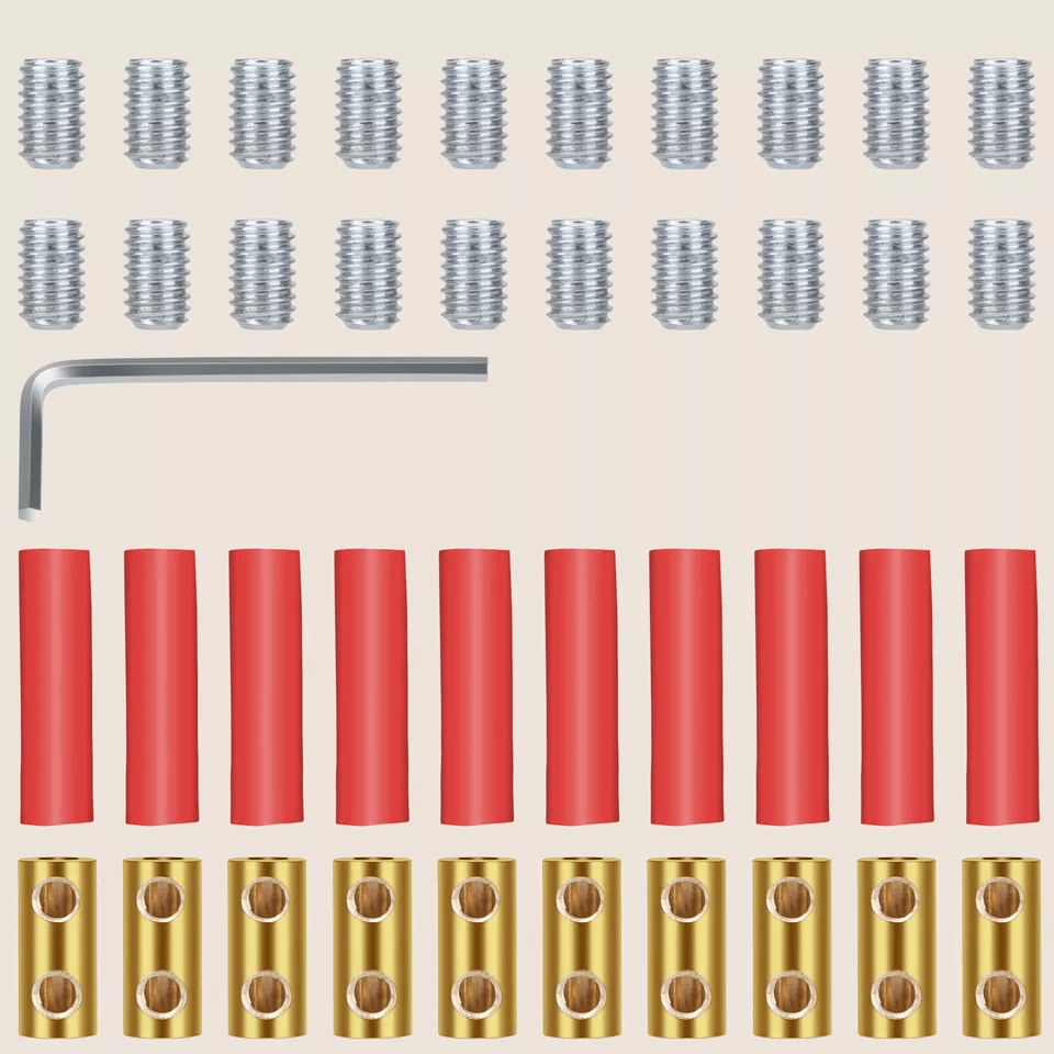 10 AWG Wire Connector Nut Kit Quick Wiring Terminals Copper Connectors With Screws Heat Shrink Tube 4