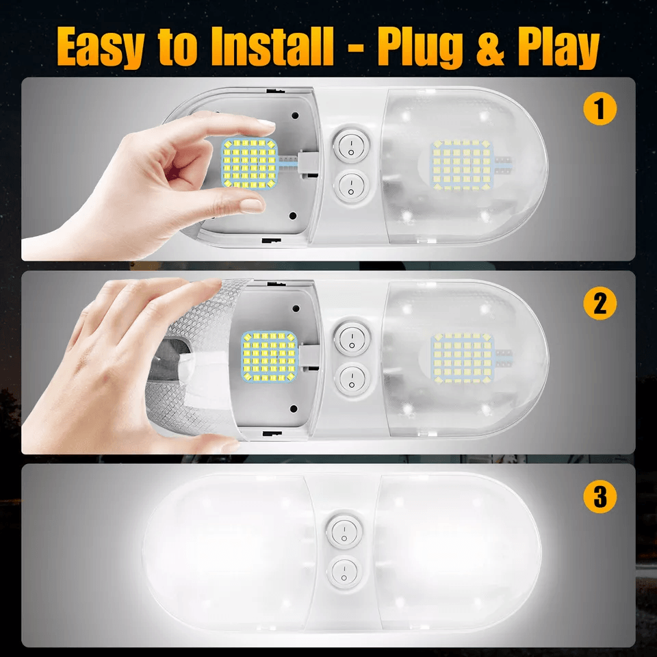 20PCS LED Interior Light Bulbs For RV Camper Trailer Super White T10 Wedge Dome Light 0
