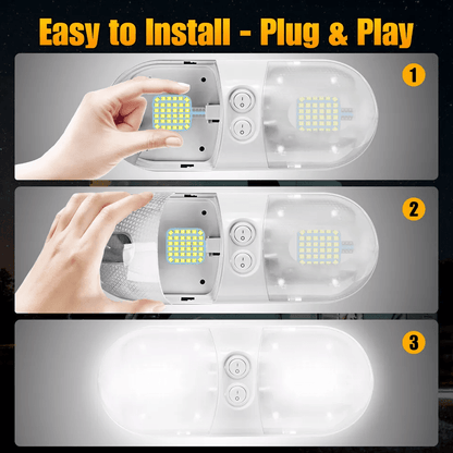 20PCS LED Interior Light Bulbs For RV Camper Trailer Super White T10 Wedge Dome Light 0