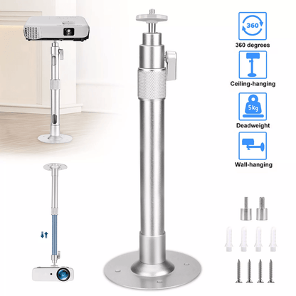 Universal 360 Swivel Mini Projector Ceiling Wall Mount Holder, Adjustable Bracket for HD LCD DLP Projectors upto 11 lbs