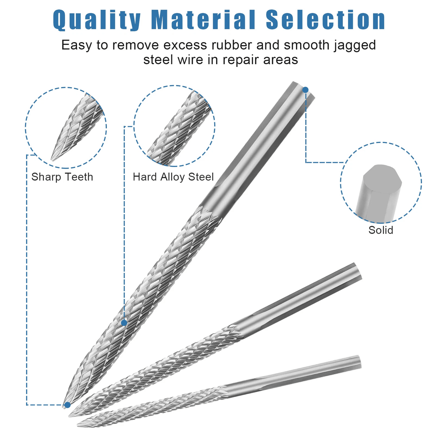 Tire Repair Carbide Burr Drill Bit Cutter Tyre Patch Plug Tool Kit For Efficient Tire Puncture Fix  1