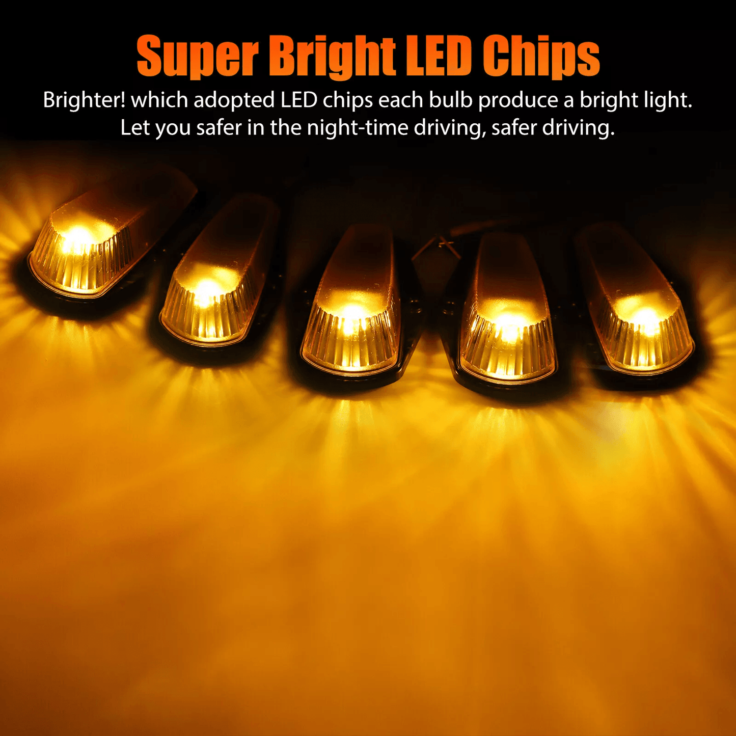 Ford Roof Top Cab Lights Amber LED Marker Lamp SMD Replacement For FSeries Pickup Trucks 2