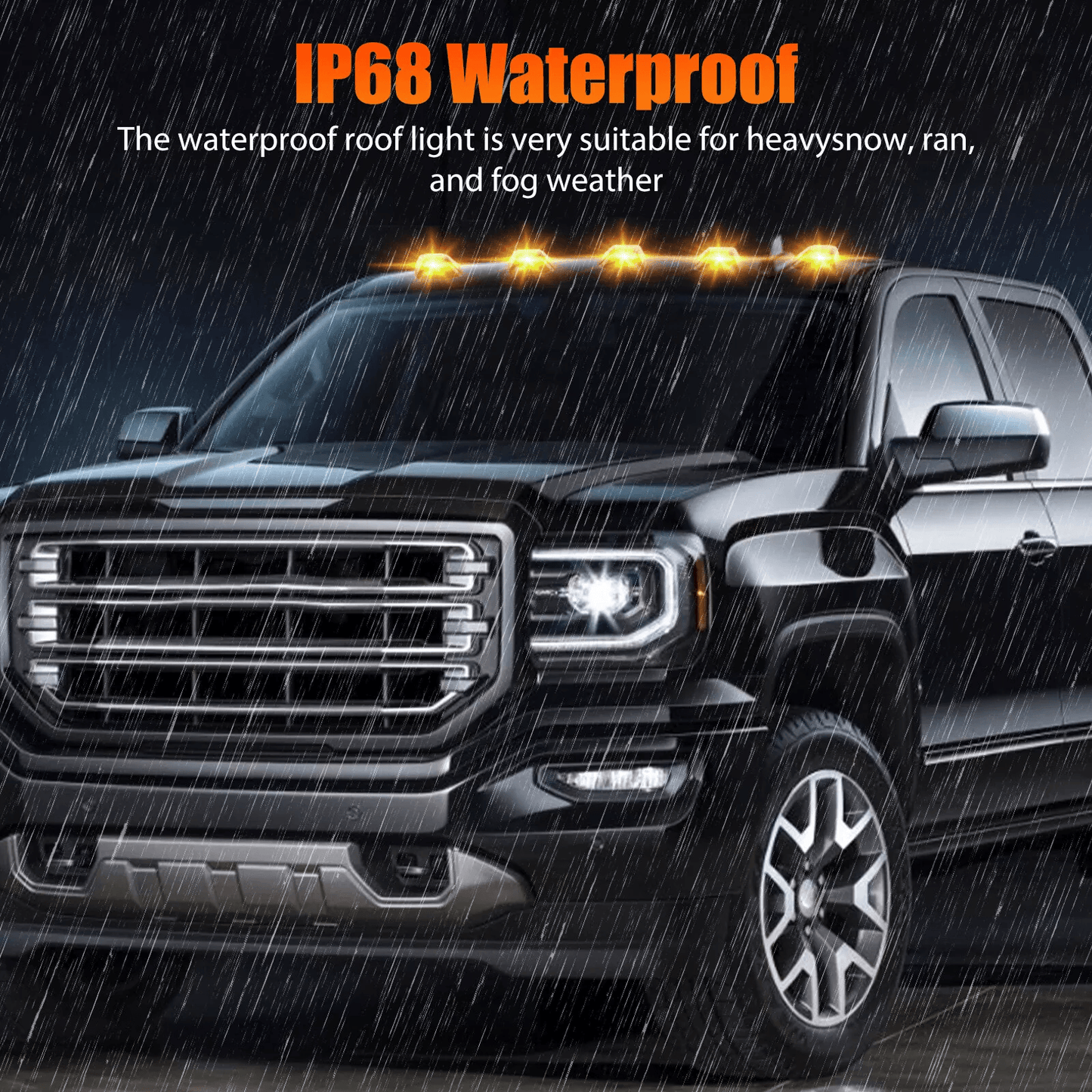 Ford Roof Top Cab Lights Amber LED Marker Lamp, SMD Replacement for F-Series Pickup Trucks