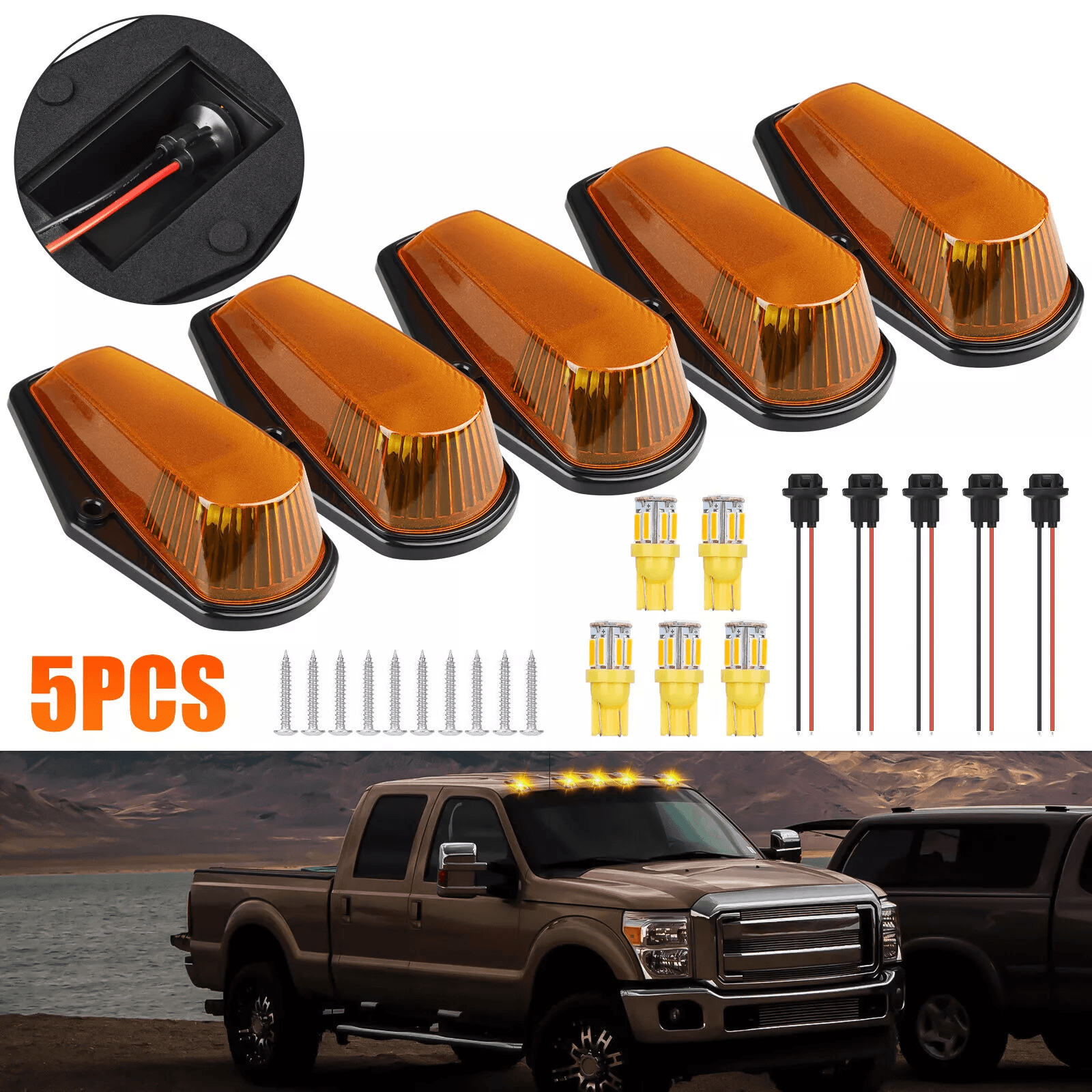 Ford Roof Top Cab Lights Amber LED Marker Lamp SMD Replacement For FSeries Pickup Trucks 5