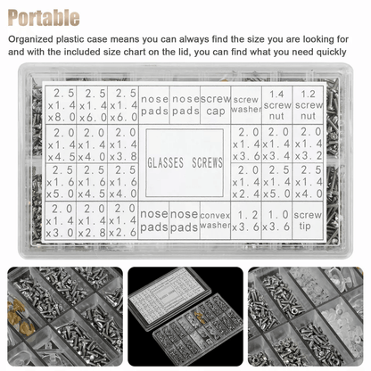 Eyeglass Screws And Nut Nose Pads Repair Kit 1000pcs Optical Repair Tool Kit With Screwdrivers Twee 3