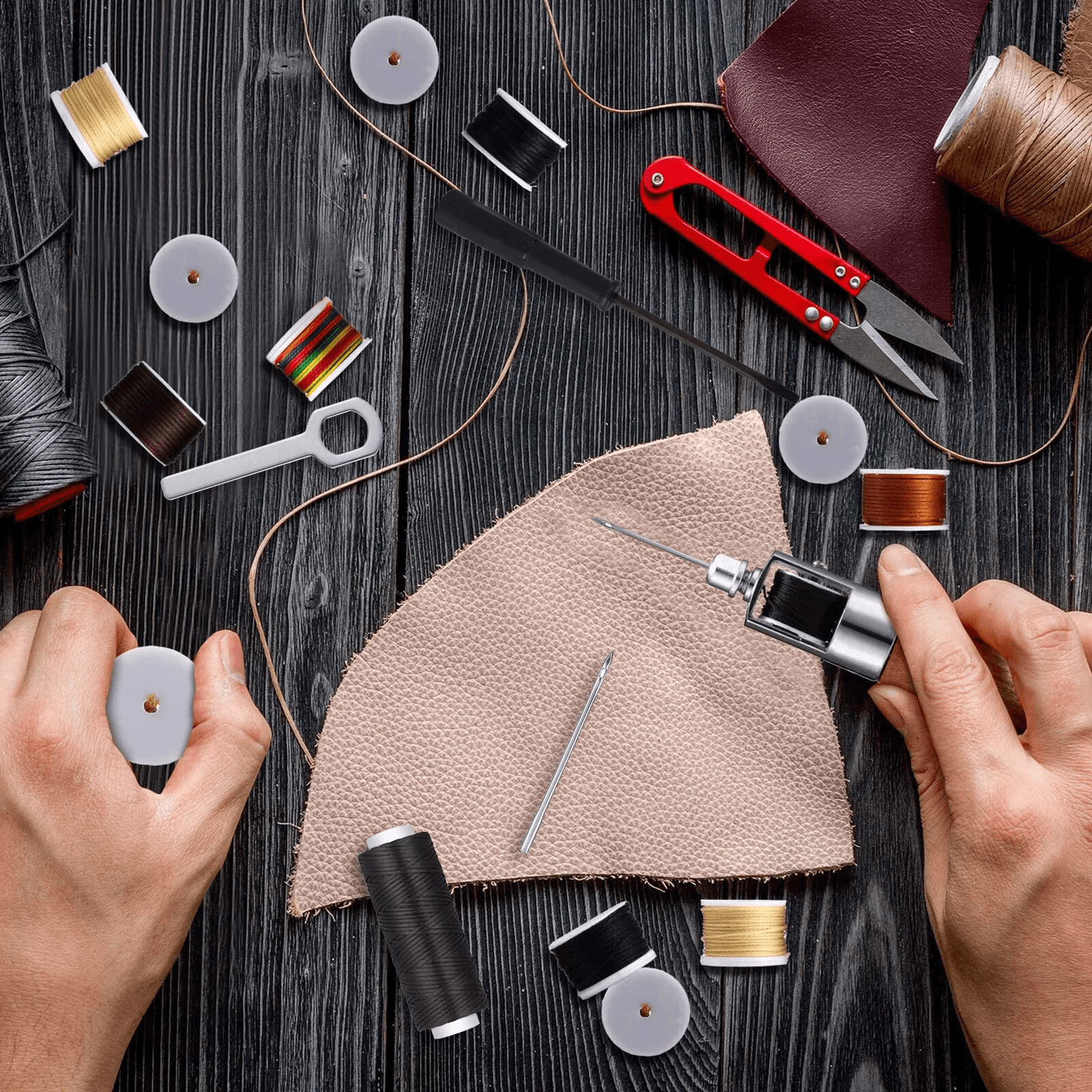 Professional Leather Sail Canvas Speedy Stitcher, DIY Sewing Awl Repair Tool Kit