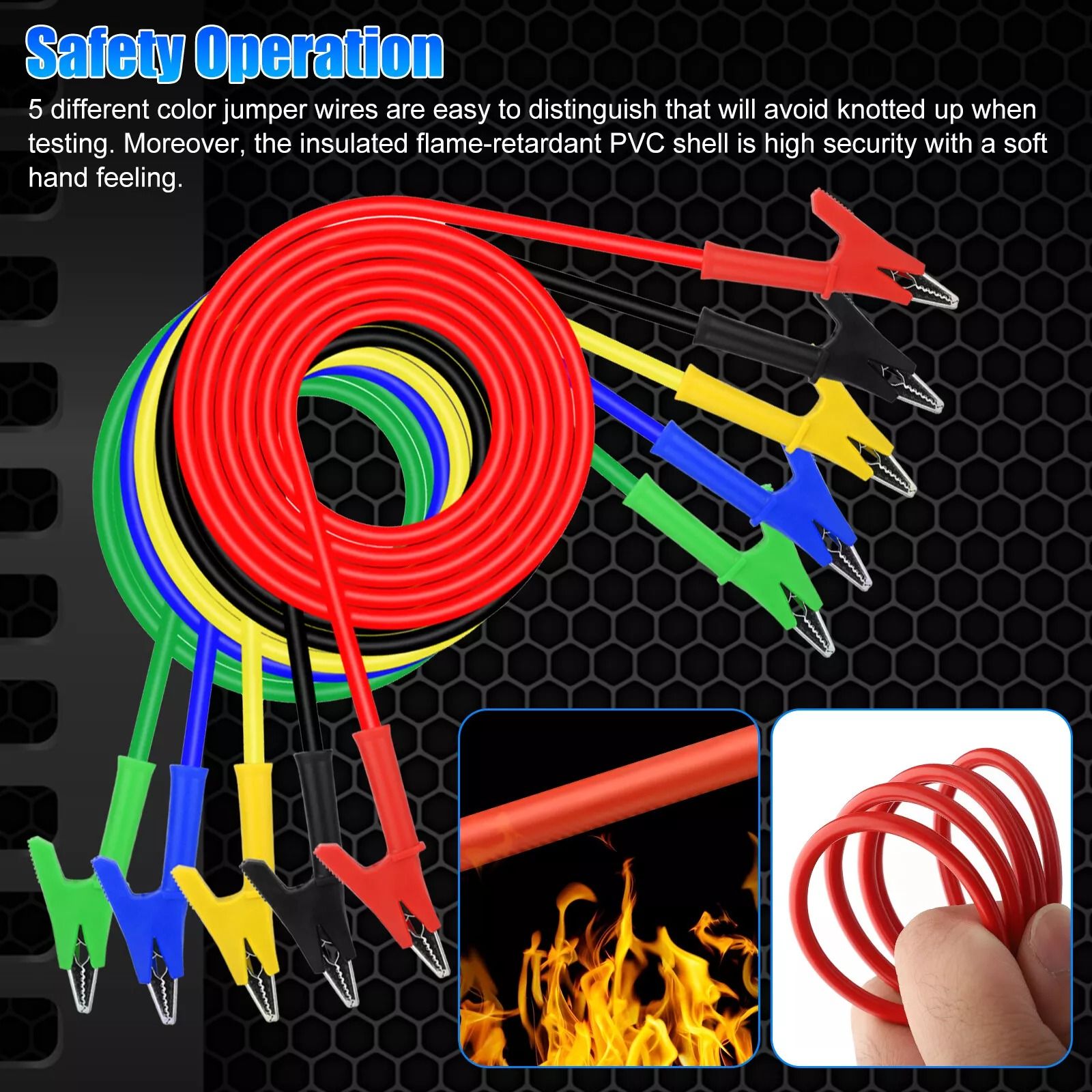 Alligator Clips Electrical Test Leads Set Durable Jumper Wires  Cables for Secure Connections 30V