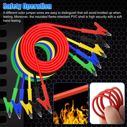 Alligator Clips Electrical Test Leads Set Durable Jumper Wires  Cables for Secure Connections 30V