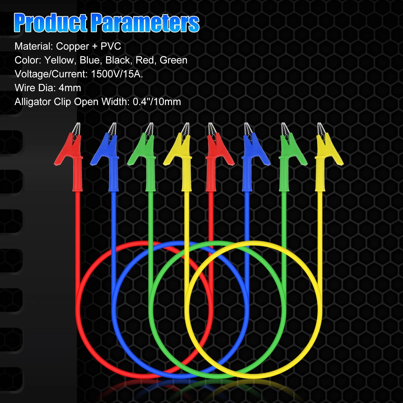 Alligator Clips Electrical Test Leads Set Durable Jumper Wires  Cables for Secure Connections 30V